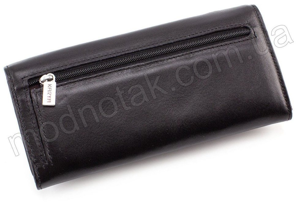 Чорний гаманець з гладкої шкіри KARYA (1064-1)