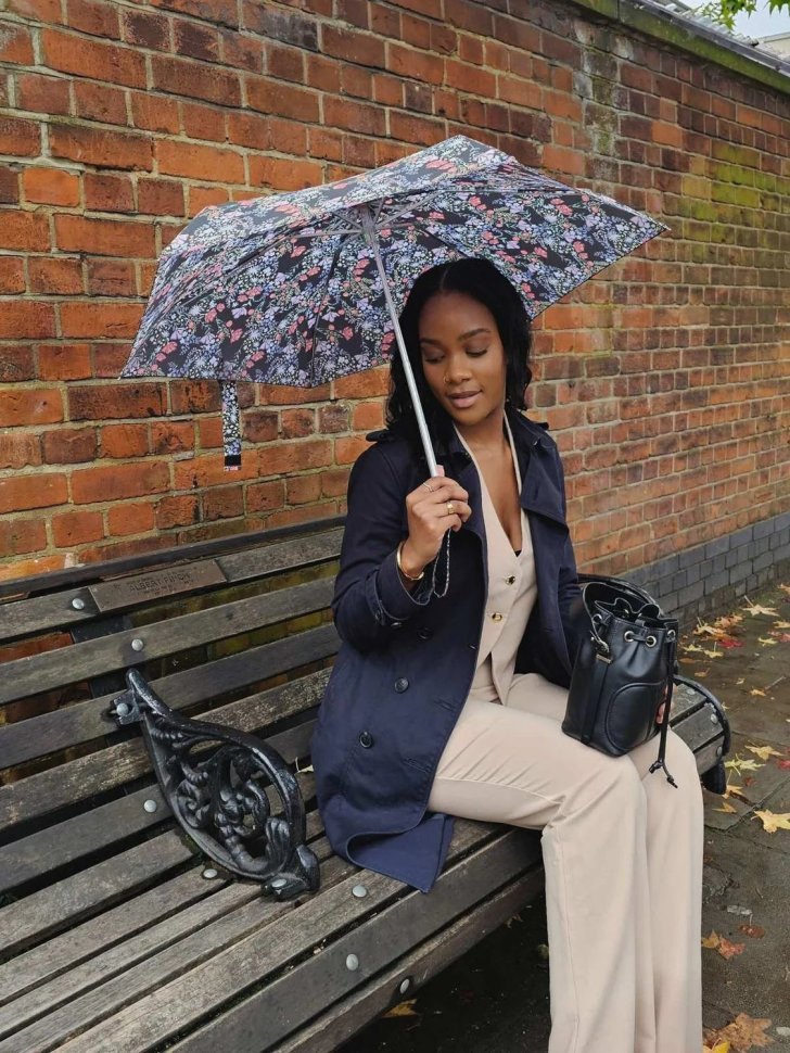 Женский мини зонт Fulton L501 Tiny-2 Meadow Fields (складная, механика, с узором цветов) 108011 modnotak фото №4