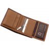 Функциональный кожаный кошелек коричневого цвета с тиснением KARYA (12355) - 5