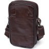 Чоловіча маленька шкіряна сумка на пояс коричневого кольору Vintage 2420471 - 2