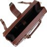 Кожаная добротная дорожная сумка коричневого цвета с фактурой под рептилию Vintage (14285) - 6