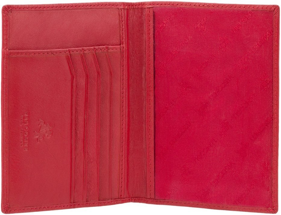 Кожаная женская обложка красного цвета для паспорта и пластиковых карт Visconti Polo 68811