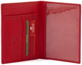 Кожаная женская обложка красного цвета для паспорта и пластиковых карт Visconti Polo 68811