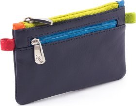 Темно-синього кольору жіноча шкіряна ключниця на блискавці Visconti 68911