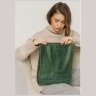 Винтажная женская сумка-шоппер из натуральной кожи зеленого цвета BlankNote Бэтси 78911 - 2