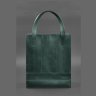 Вінтажна жіноча сумка-шоппер із натуральної шкіри зеленого кольору BlankNote Бетсі 78911 - 1