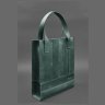 Винтажная женская сумка-шоппер из натуральной кожи зеленого цвета BlankNote Бэтси 78911 - 3
