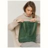 Винтажная женская сумка-шоппер из натуральной кожи зеленого цвета BlankNote Бэтси 78911 - 7