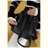 Черный женский рюкзак-сумка из натуральной кожи с выраженной фактурой BlankNote Groove S 79011 - 6