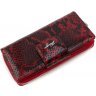 Великий жіночий гаманець із лакової шкіри червоного кольору з принтом KARYA (19589) - 3