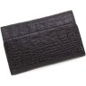 Шкіряний жіночий гаманець чорного кольору з натуральної шкіри під рептилію Tony Bellucci (10842) - 3