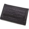 Шкіряний жіночий гаманець чорного кольору з натуральної шкіри під рептилію Tony Bellucci (10842) - 4