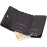 Шкіряний жіночий гаманець чорного кольору з натуральної шкіри під рептилію Tony Bellucci (10842) - 5