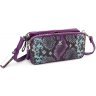 Фиолетовая женская сумка-кроссбоди на три автономных отдела с фактурой под змею KARYA (19611) - 1