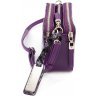 Фиолетовая женская сумка-кроссбоди на три автономных отдела с фактурой под змею KARYA (19611) - 2