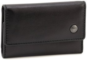 Ключница из натуральной кожи черного цвета с фиксацией на кнопки Visconti Dino 69211