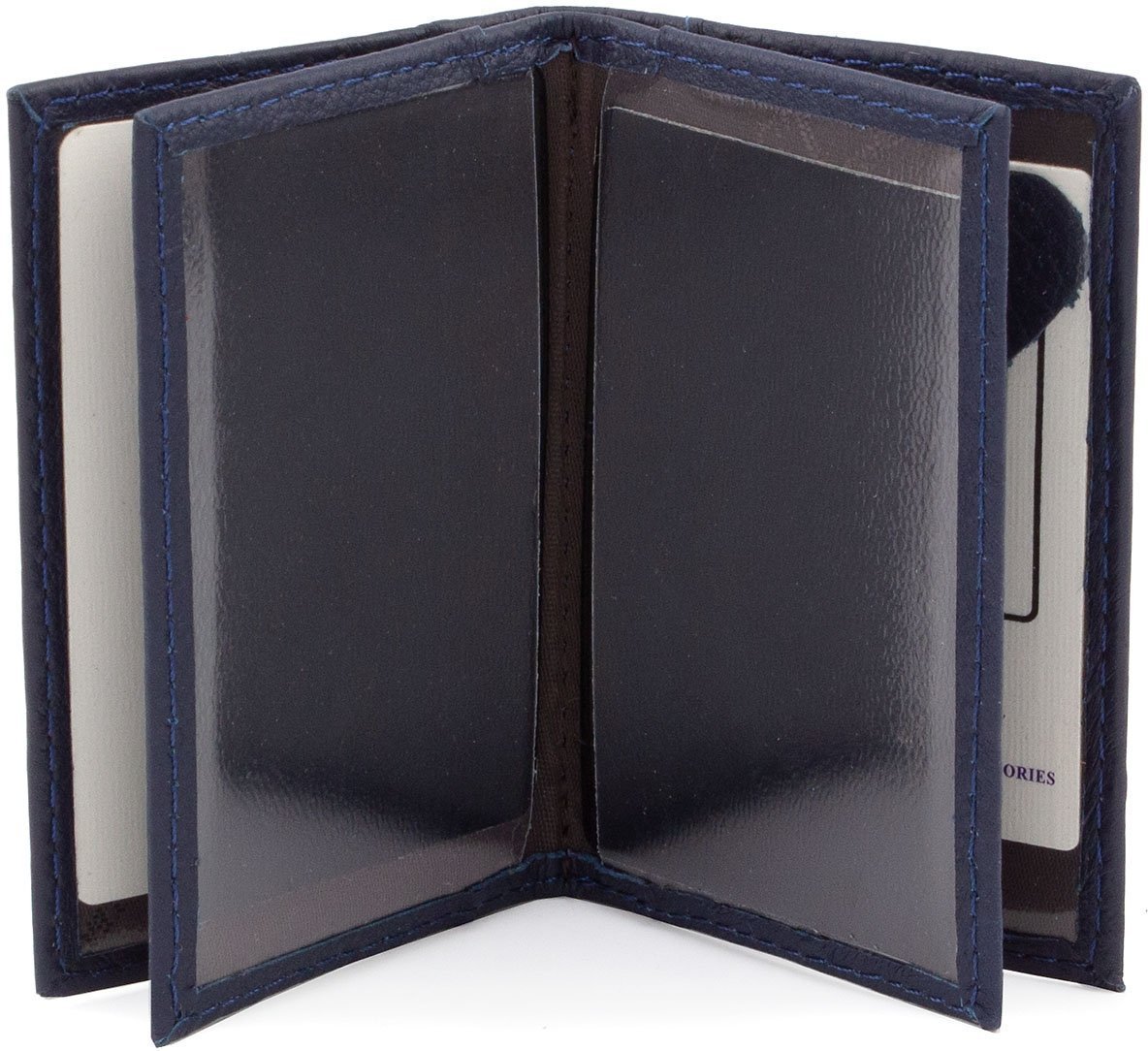 Шкіряна невелика обкладинка на документи темно-синього кольору ST Leather (14008)