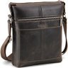 Чоловіча сумка-планшет на плече з вінтажній шкіри в коричневому кольорі Tom Stone (10954) - 1
