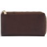 Чоловічий коричневий гаманець із вінтажної шкіри на блискавці Smith&Canova Romano 69711 - 1