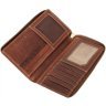 Чоловічий коричневий гаманець із вінтажної шкіри на блискавці Smith&Canova Romano 69711 - 2