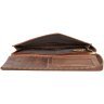 Чоловічий коричневий гаманець із вінтажної шкіри на блискавці Smith&Canova Romano 69711 - 3