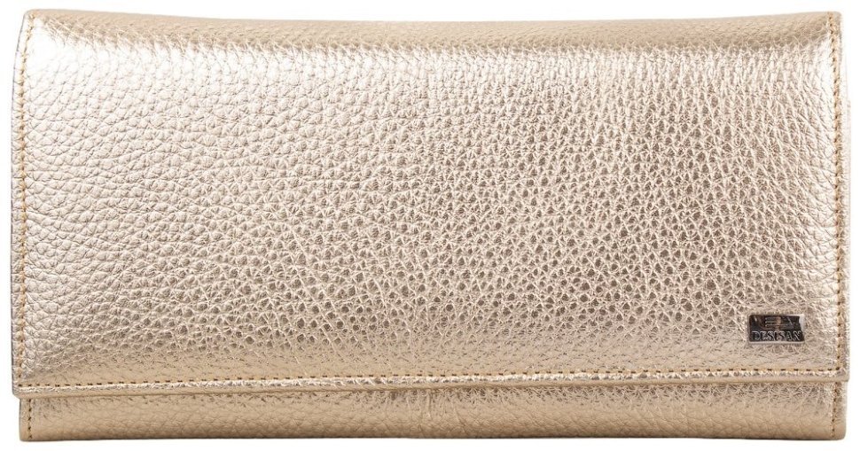 Золотистый женский кошелек большого размера из фактурной кожи Desisan 79711 modnotak фото №1