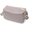 Сіра сумка жіноча невеликого розміру з натуральної шкіри флотар на блискавці Vintage 2422275 - 2