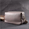 Серая женская сумка небольшого размера из натуральной кожи флотар на молнии Vintage 2422275 - 7