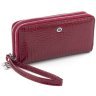 Місткий жіночий гаманець із лакованої шкіри червоного кольору на дві блискавки ST Leather 70812 - 1