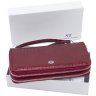 Місткий жіночий гаманець із лакованої шкіри червоного кольору на дві блискавки ST Leather 70812 - 7