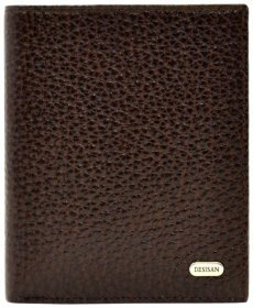 Коричневое мужское портмоне из прочной кожи флотар Desisan 80812