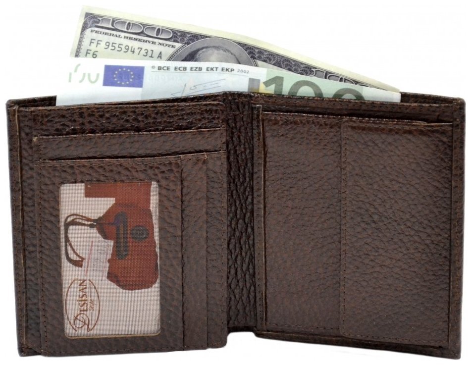 Коричневое мужское портмоне из прочной кожи флотар Desisan 80812 modnotak фото №3