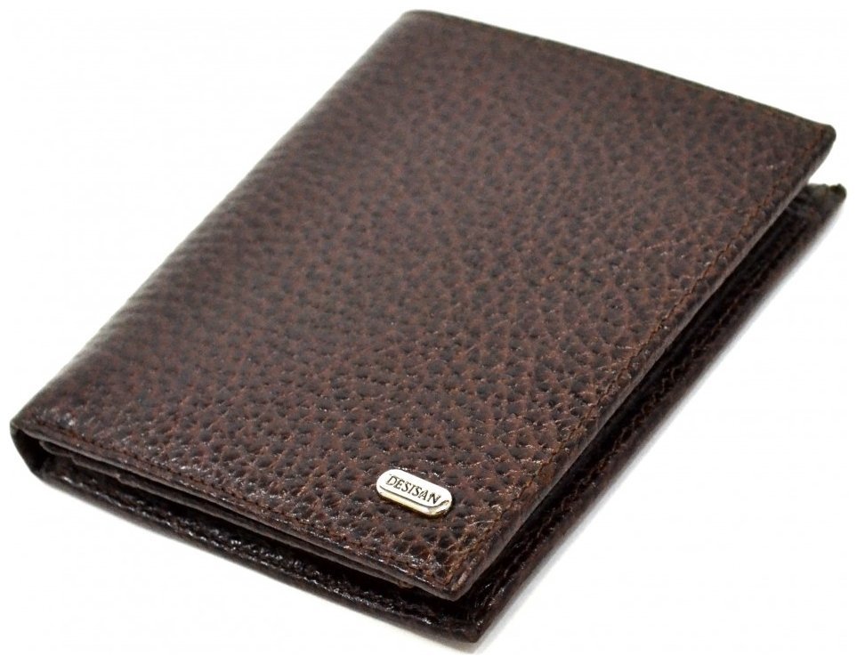 Коричневое мужское портмоне из прочной кожи флотар Desisan 80812 modnotak фото №5