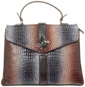 Якісна жіноча сумка з натуральної шкіри з тисненням під крокодила Desisan 81012
