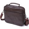 Шкіряна чоловіча ділова сумка-портфель у темно-коричневому кольорі Vintage (20670) - 2
