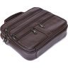 Кожаная мужская деловая сумка-портфель в темно-коричневом цвете Vintage (20670) - 3