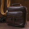 Шкіряна чоловіча ділова сумка-портфель у темно-коричневому кольорі Vintage (20670) - 7