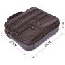 Шкіряна чоловіча ділова сумка-портфель у темно-коричневому кольорі Vintage (20670) - 10