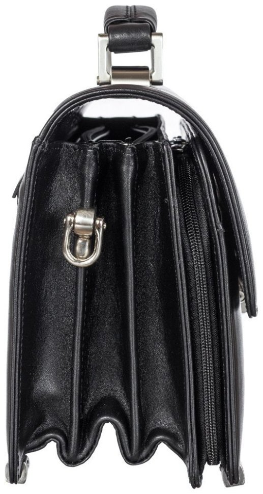 Мужская барсетка из гладкой кожи черного цвета с ручкой Desisan 81512 modnotak фото №3