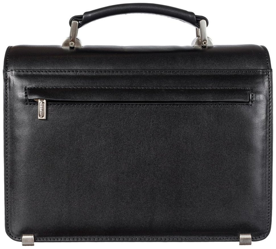 Мужская барсетка из гладкой кожи черного цвета с ручкой Desisan 81512 modnotak фото №4