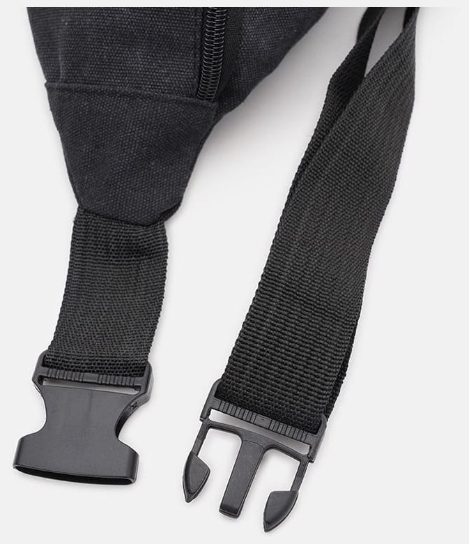 Большая мужская сумка-бананка на пояс из черного текстиля Monsen 71612 фото №4 Большая мужская сумка-бананка на пояс из черного текстиля Monsen 71612 modnotak фото №4