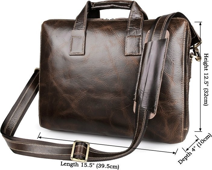 Деловая мужская сумка для документов и ноутбука из натуральной кожи VINTAGE STYLE (14240)