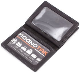 Черная обложка для автодокументов с двумя окошками Grande Pelle (13189)