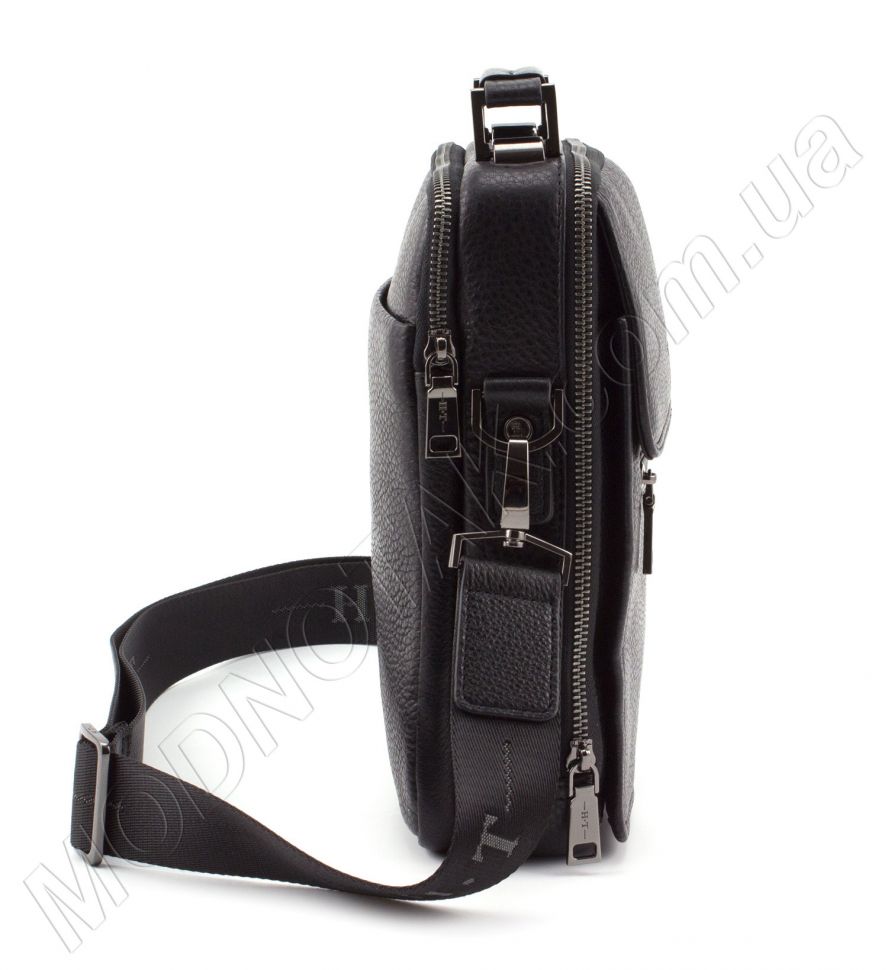 Кожаная мужская наплечная сумка с ручкой и плечевым ремнем H.T. Leather (9027-5)