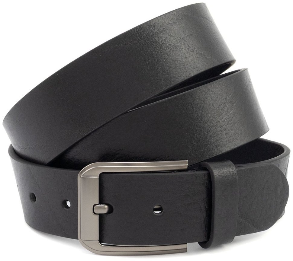 Ремень мужской батал из итальянской кожи длиной до 140 см Gherardini 45062 (черный) modnotak фото №1