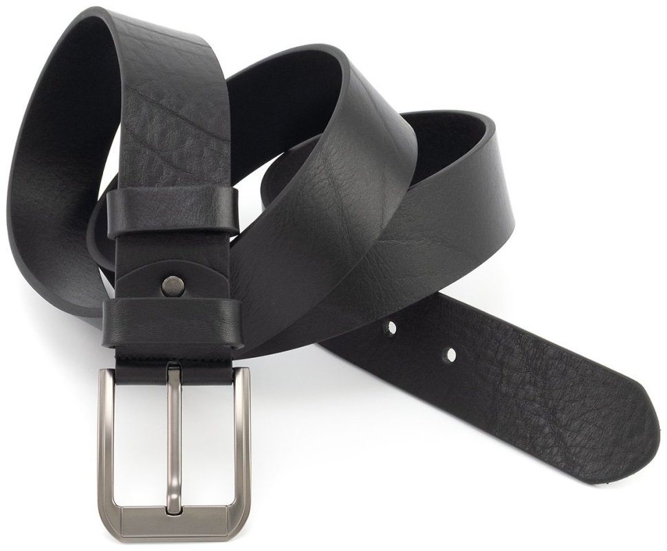 Ремень мужской батал из итальянской кожи длиной до 140 см Gherardini 45062 (черный) modnotak фото №4