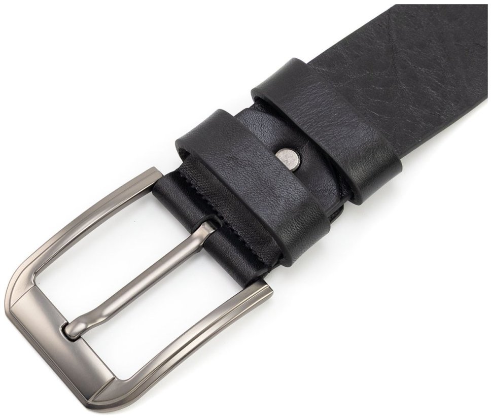 Ремень мужской батал из итальянской кожи длиной до 140 см Gherardini 45062 (черный) modnotak фото №2