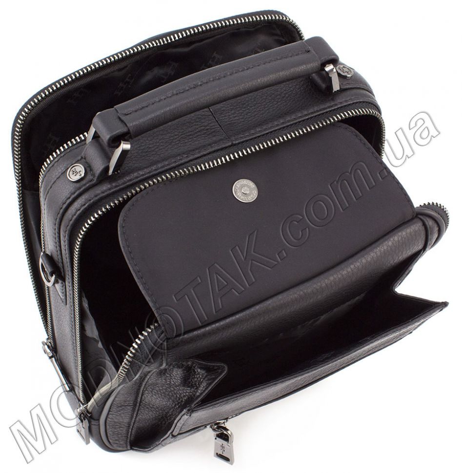 Кожаная мужская сумка с ручкой и плечевым ремнем H.T. Leather (11620)