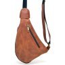 Кожаная мужская сумка-рюкзак на одно плечо с накладным карманом TARWA (19858) - 6