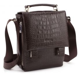 Шкіряна універсальна чоловіча сумка коричневого кольору - KARYA (10070)